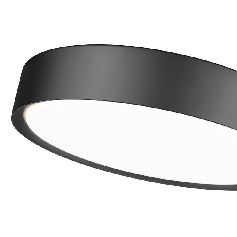 Plafonnier encastré 1 lumière Asalah, Noir mat, H 3 po x l 16 po x P 16 po