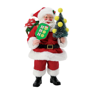 Possible Dreams Sports and Leisure Santa Have a Volley Jolly Christmas Pickleball Figurine 11 Inch
