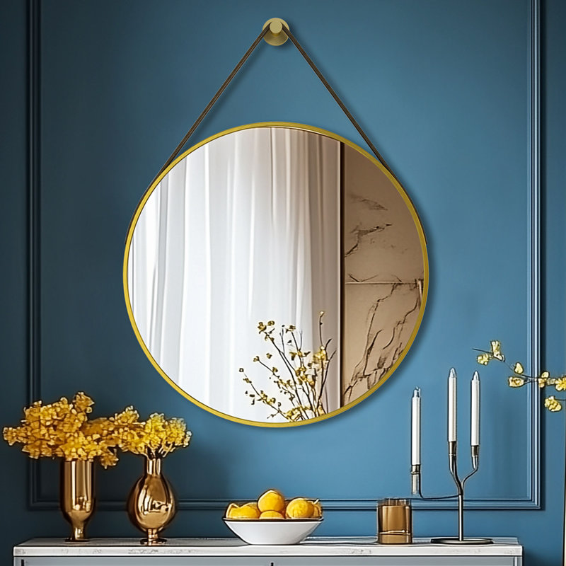 Wal Mirror Aluminium Round Mirror, 60cm x 60cm, Gold