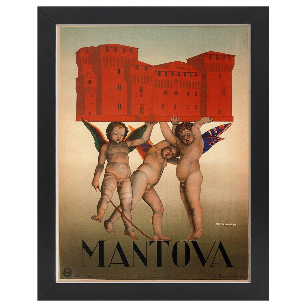 Leinwandbild Vintage Tourist Poster Mantova