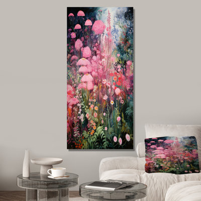 Enigma, fleurs de jardin roses et vertes 5 - Tachisme, art mural