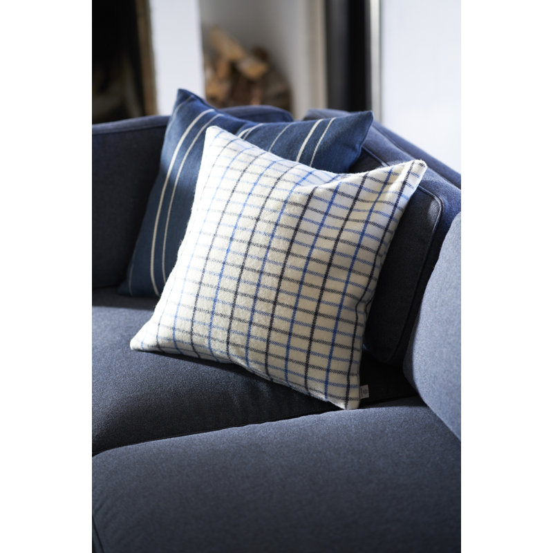 Rabjerg Wool Pillow Cover & Insert, Blue/White, Square 19.69"