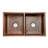 33" Hammered Copper 50/50 Double Basin Kitchen Sink