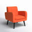 Fauteuil en polyester touffeté l 29,75 po avec pieds en bois massif Almeda-2115832559
