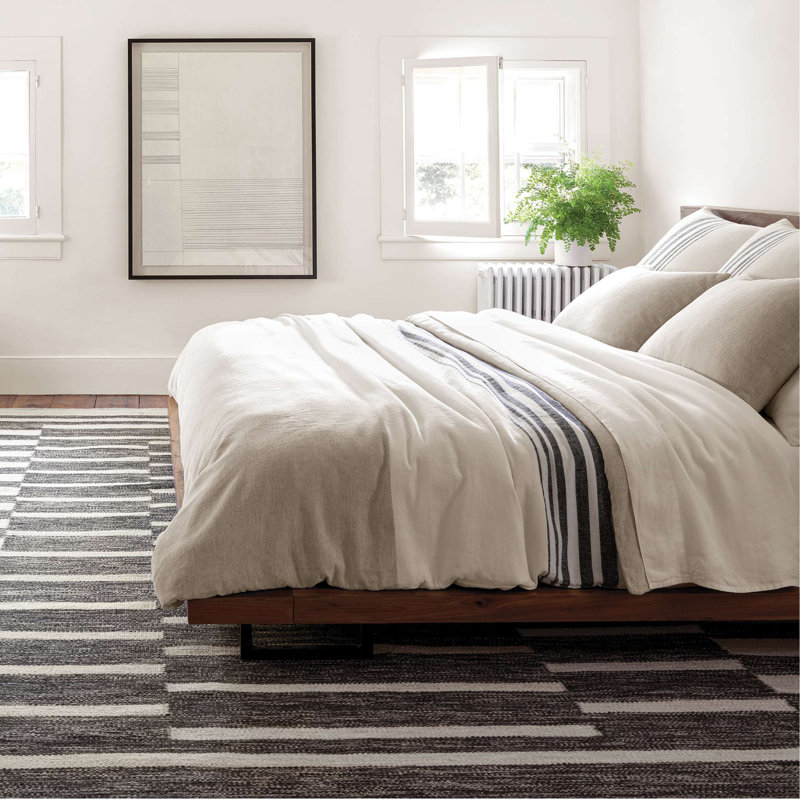 Heights Charcoal Handwoven Wool Rug, Rectangle 9' 6" x 13' 6"