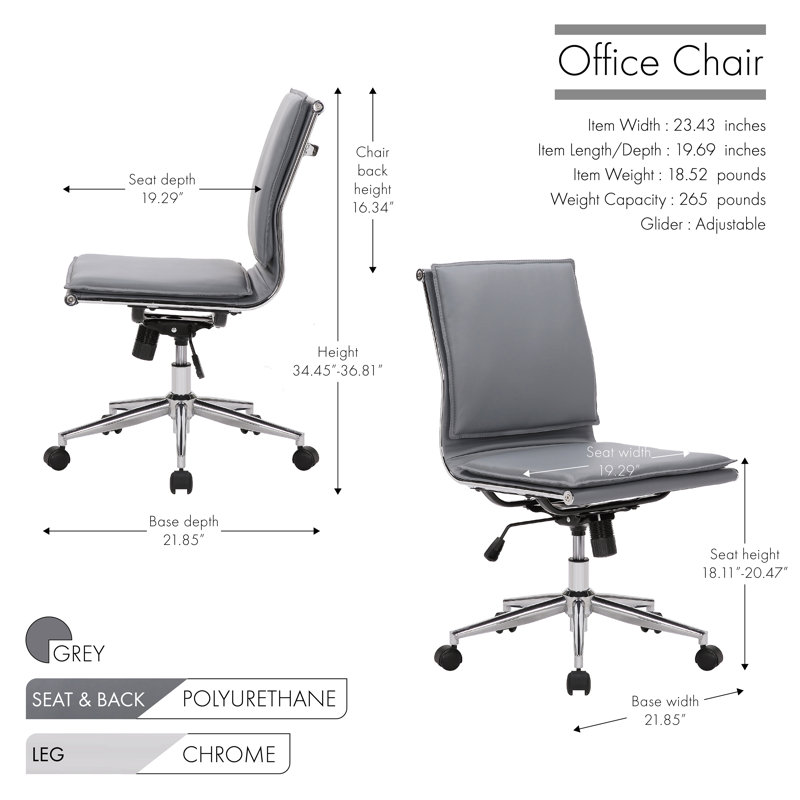 Chaise de travail Trent, gris