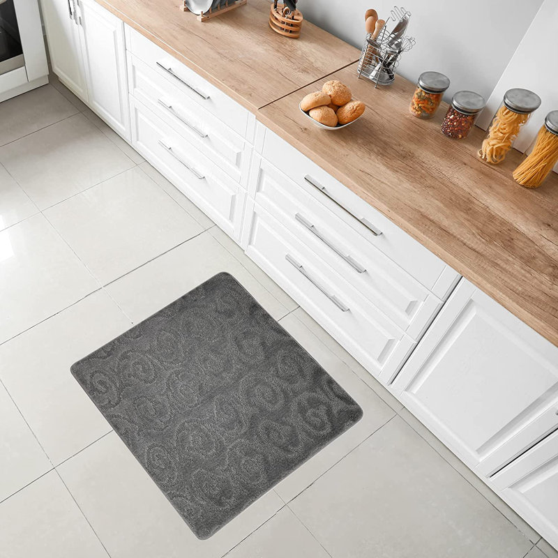 Tapis de cuisine Design, Gris foncé, Carré 2 pi 8 po