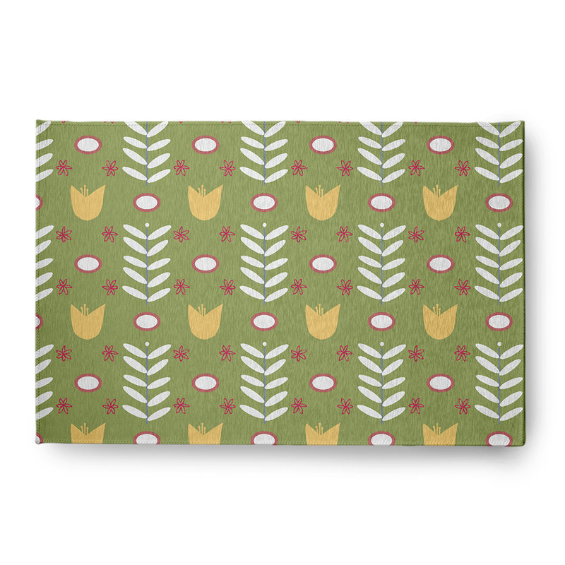 Chenille Floral Indoor Rug, Rectangle 4' x 6'