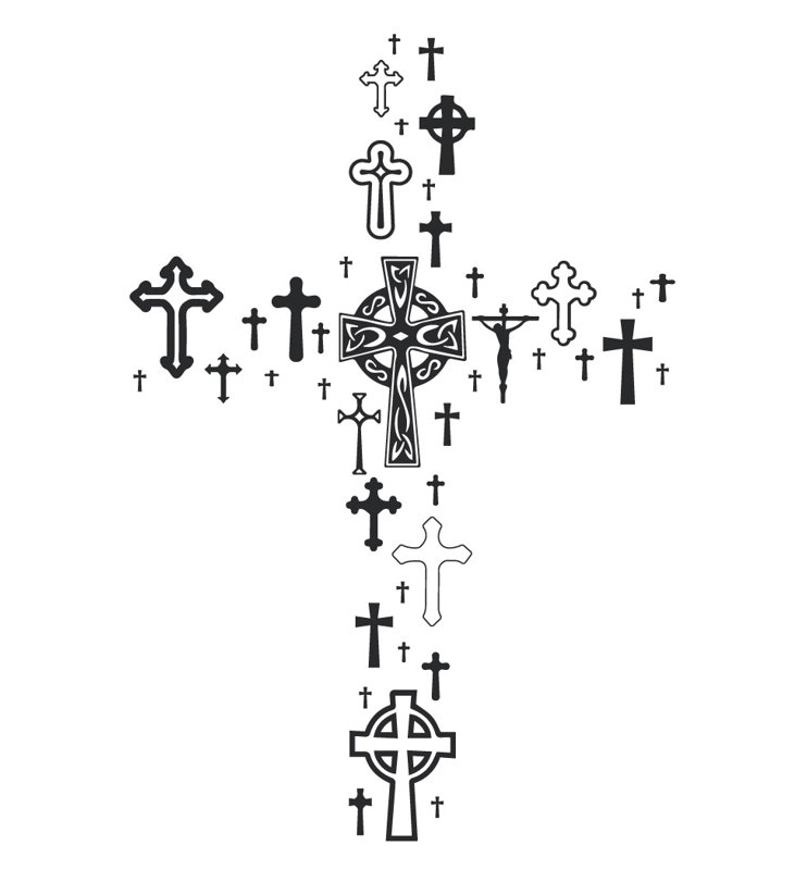 Décalcomanie murale cross collection, H 36 po x l 24 po x P 0,01 po, Noir