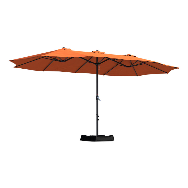 Parasol de marché 15 pi avec base, Rouge