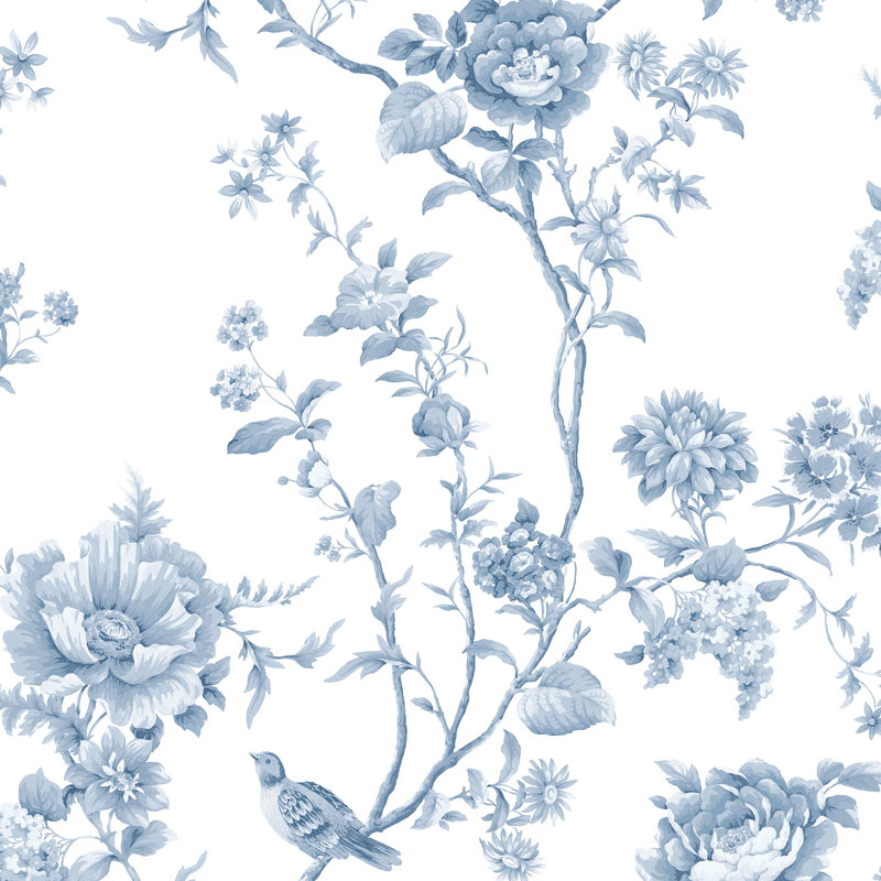 Papier peint bleu porcelaine Martha Stewart, Blue