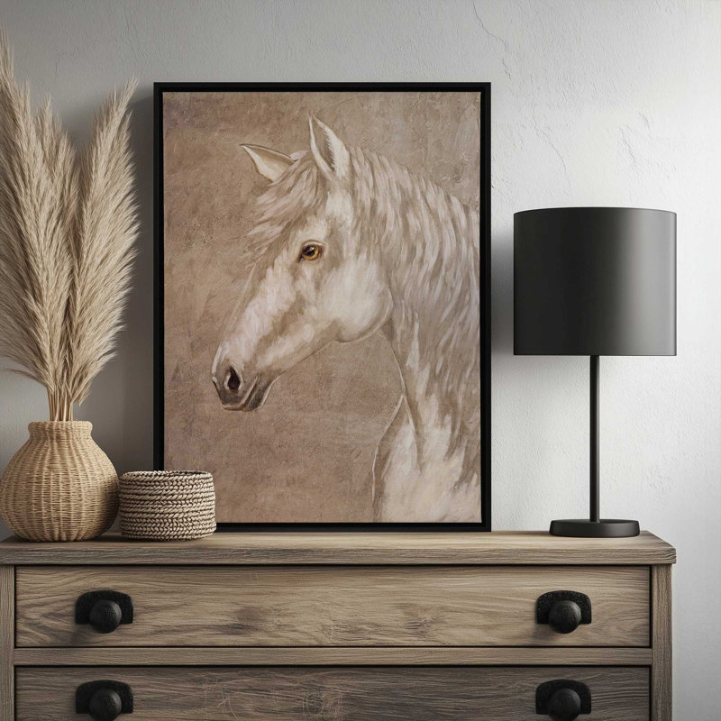 «Pearl» par Sara G. Designs, reproduction d'art, 36 W x 48 H, White, Toile avec cadre