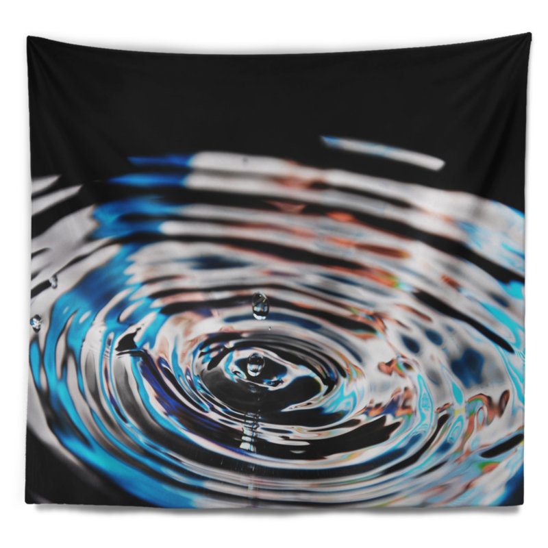 Tapisserie abstraite d’eau mauve magnifique, H 50 po x l 60 po