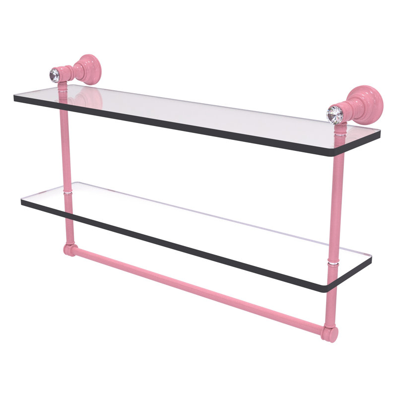 Tablette flottante 2 pièces Carolina, H 9,5 po x l 22 po x P 5,54 po, Rose