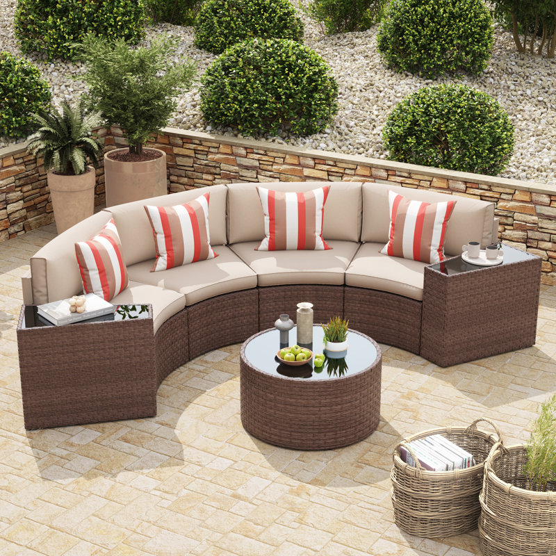 Brown Frame/Beige Cushion