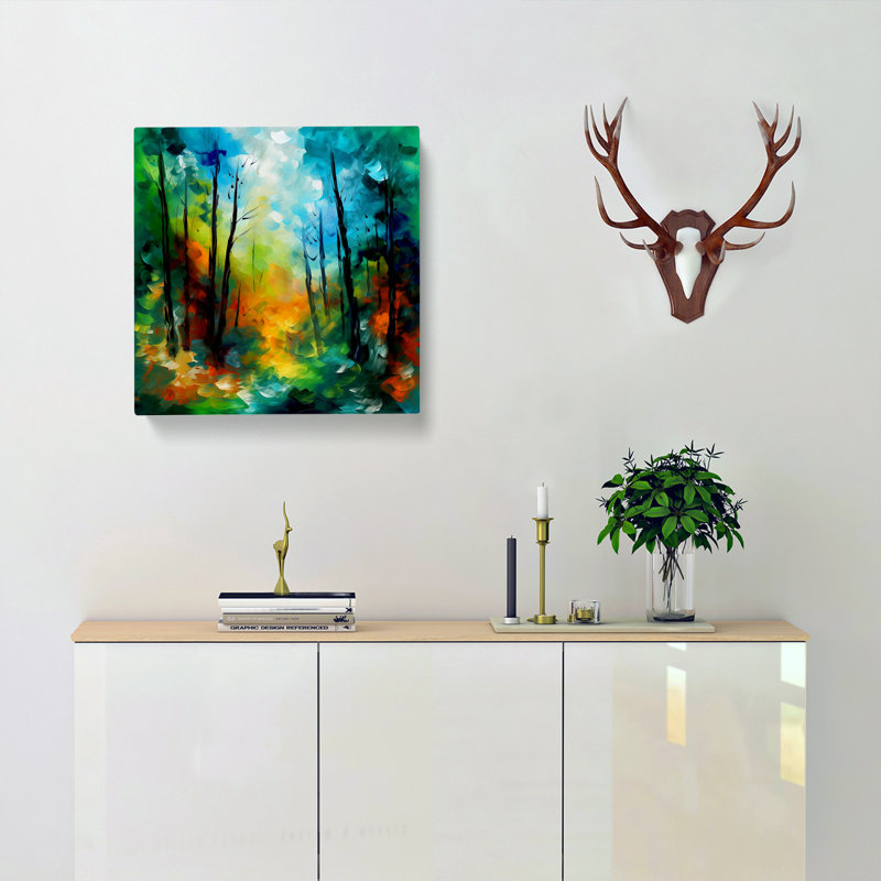 Forest Abstract Art No.3 - Wrapped Canvas, 50cm H x 50cm W x 3cm D