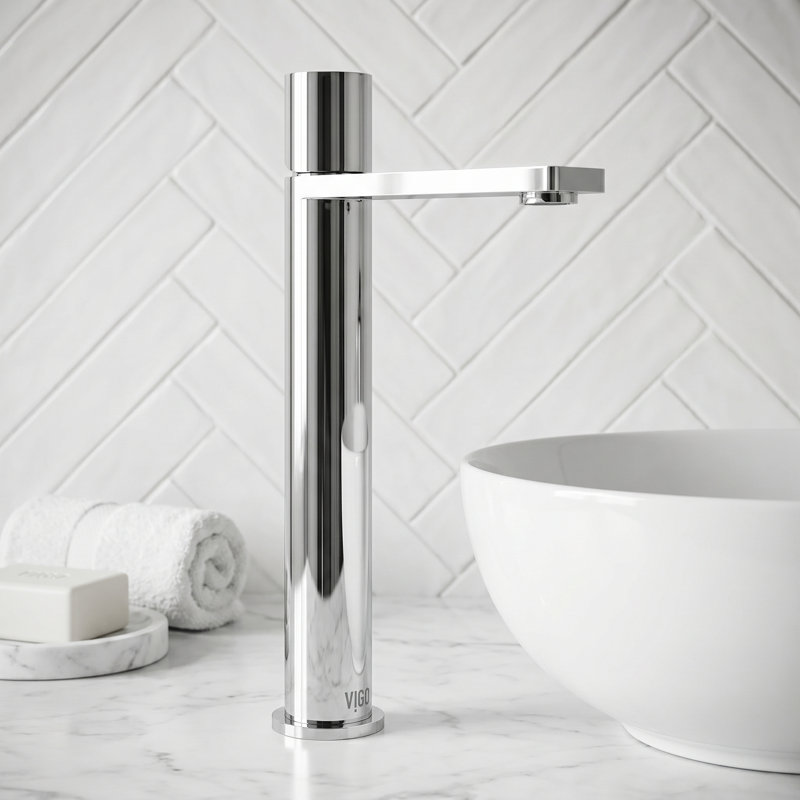 Robinet de lavabo vasque à poignée simple H 12 po Gotham, Chrome