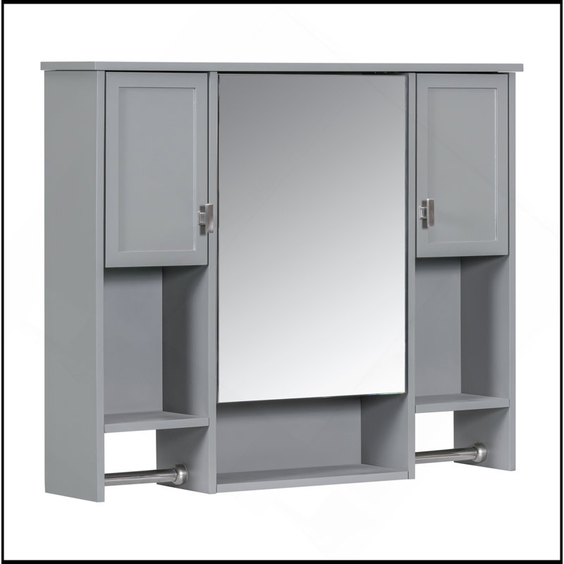 Modern 35'' X 28'' Modern Wall Mounted Bathroom Storage Cabinet, Bathroom Wall Cabinet With Mirror, Medicine Cabinet With Towels Bar