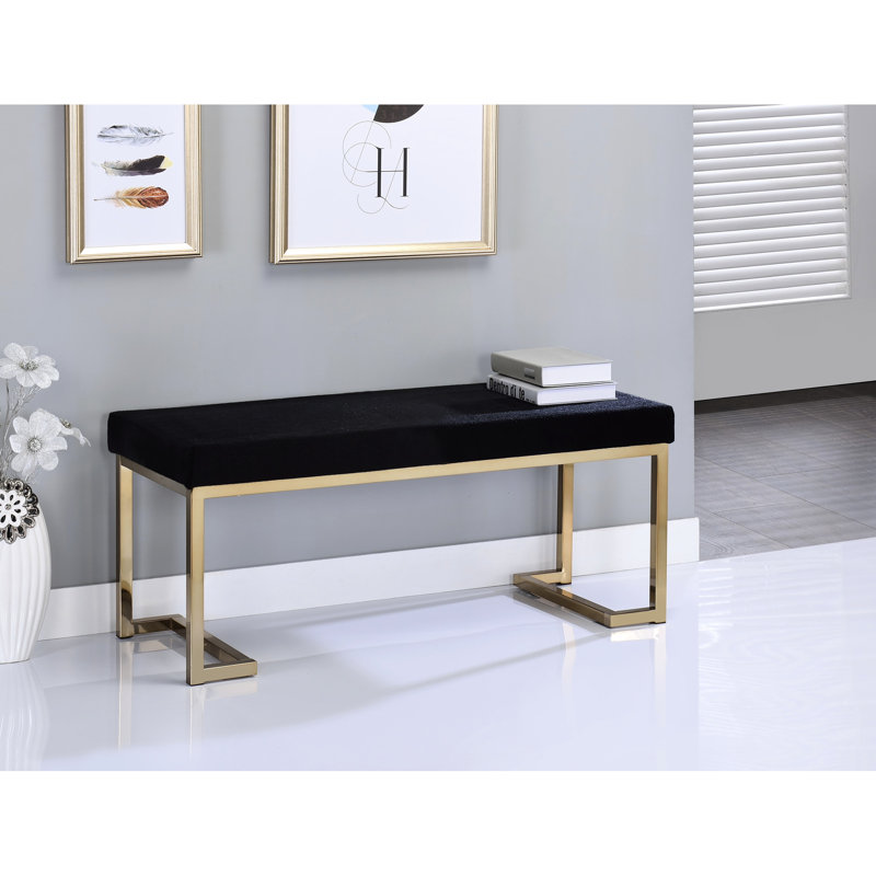 Banc avec base en C en métal