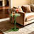 Acrylic End Table With Round Top And Trestle Base， Modern Accent Table For Living Rooms-1414026829