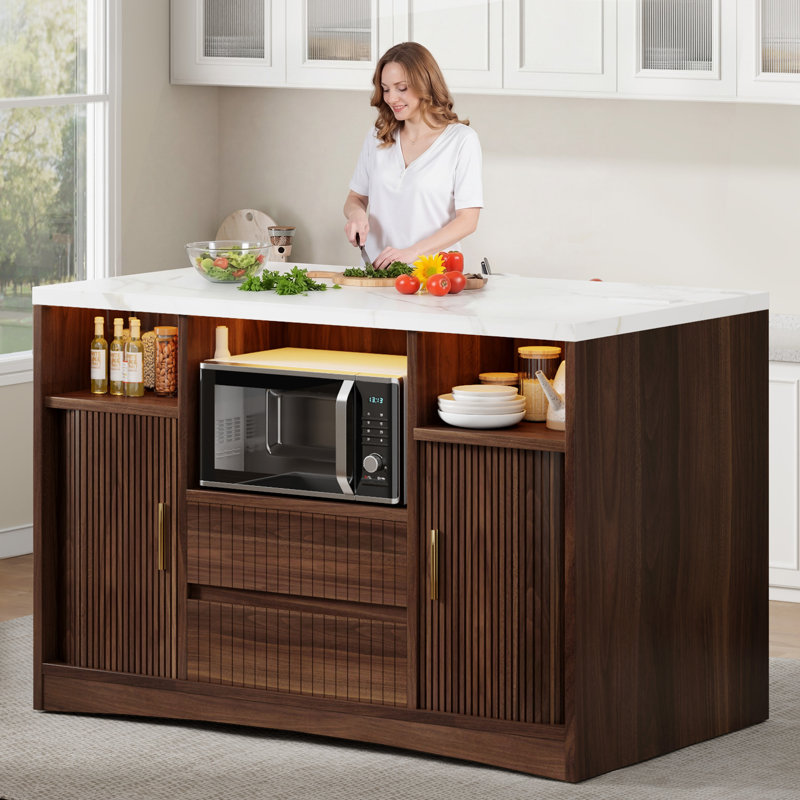 47.2 " W Kitchen Island, Brown