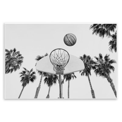 Basketball Hoop with Palms Wall Plaque Art by Sisi and Seb