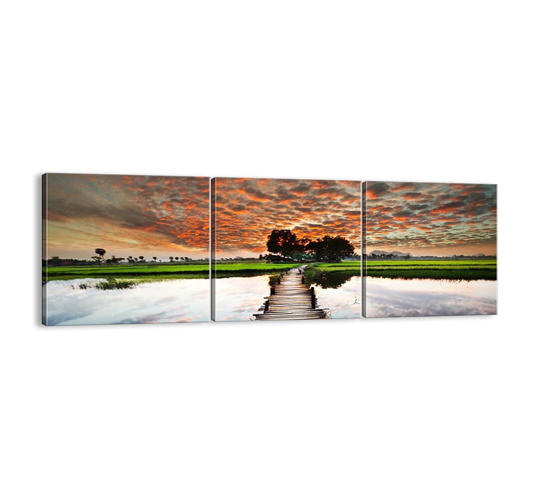 Spread Your Arms - Breathe - 3 Piece Unframed Panoramic Photograph Print Set on Canvas