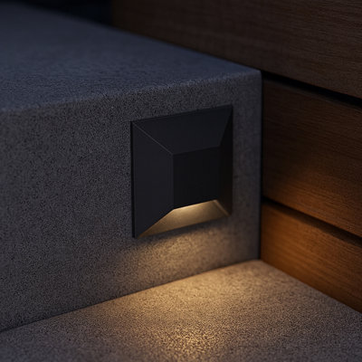  Nuvi Square 12V Integrated LED Outdoor Deck Sconce with Coastal Finish
