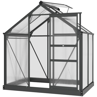 Serre de jardin en polycarbonate en aluminium 6 pi x 4 pi x 6,6 pi