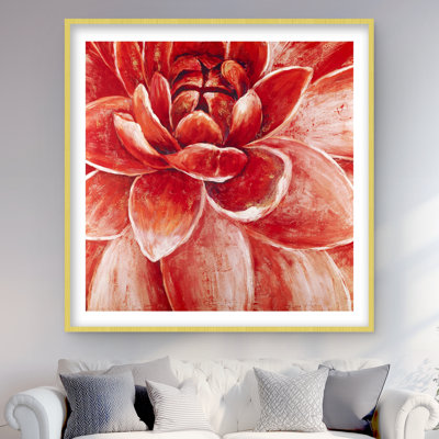 Red Chrysanthemum | Framed Matted Print for Home Decor