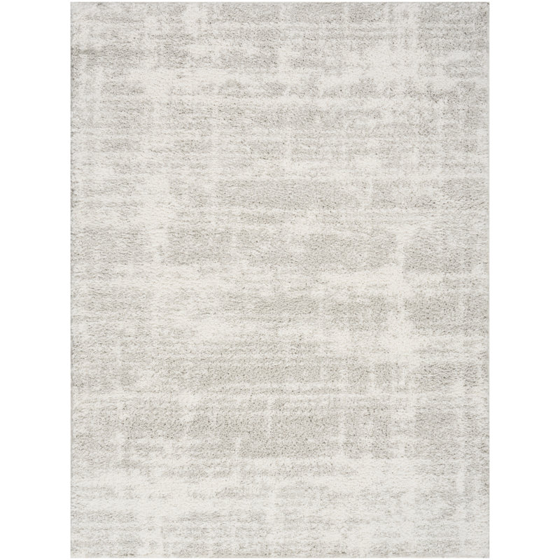 Wrought Studio™ Martharee Ivory Grey Modern Indoor Rug, Rectangle 5'3" x 7'