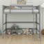 Lit mezzanine en bois massif avec échelle-1488533692
