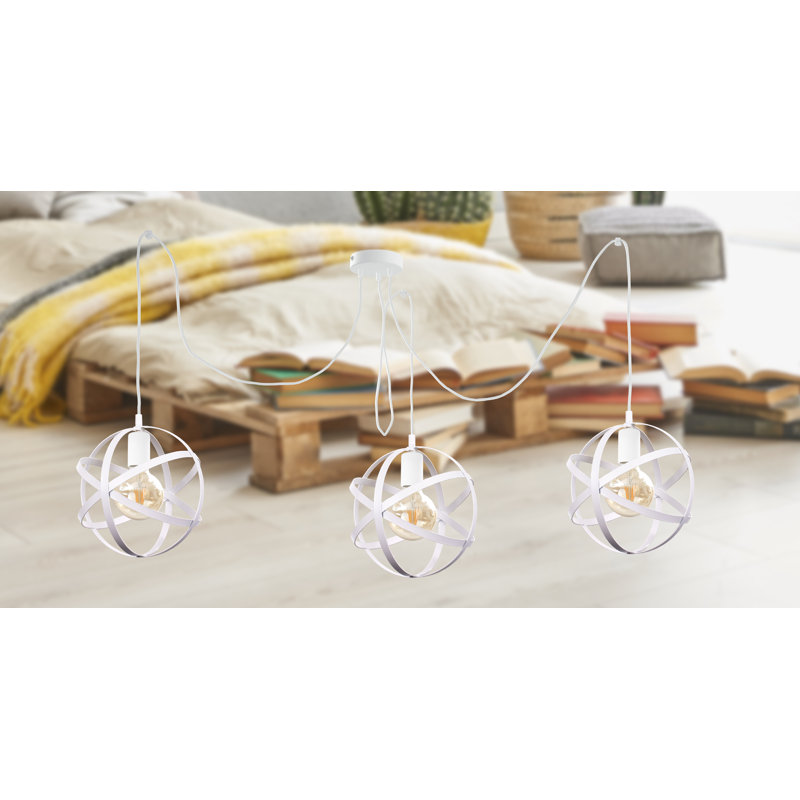 Bobbi-Rose 3 - Light Globe Pendant, White, White