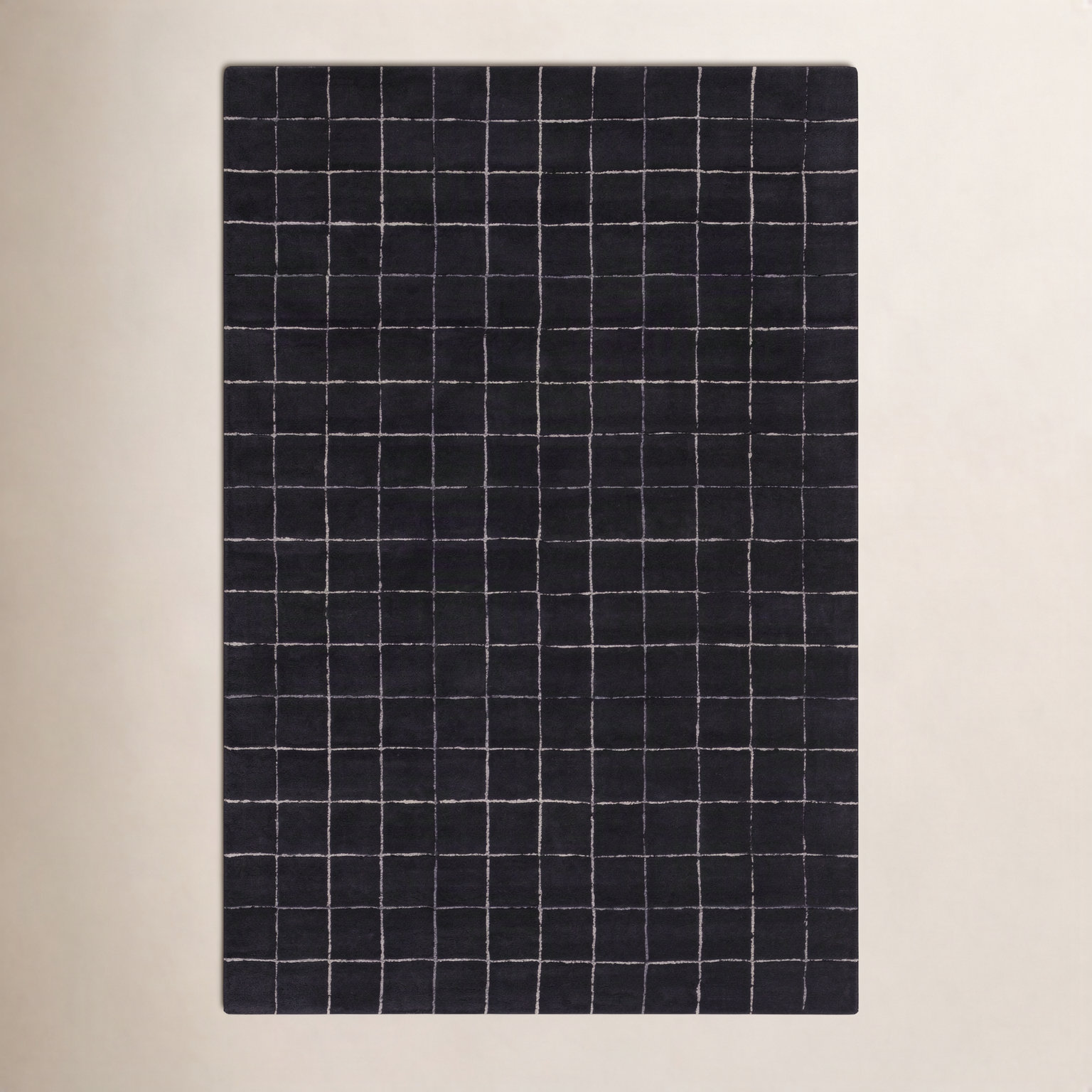 Mallory Hand-Woven Marine Blue Checkered Rug, Rectangle 8' x 10'