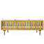 Lit de jour à accoudoirs, matériau en bois, coussins gris à eau, chaise de piscine à panneaux à lattes, 68,74 l 31,69 p 24,41 h, assemblage requis avec, construction, X