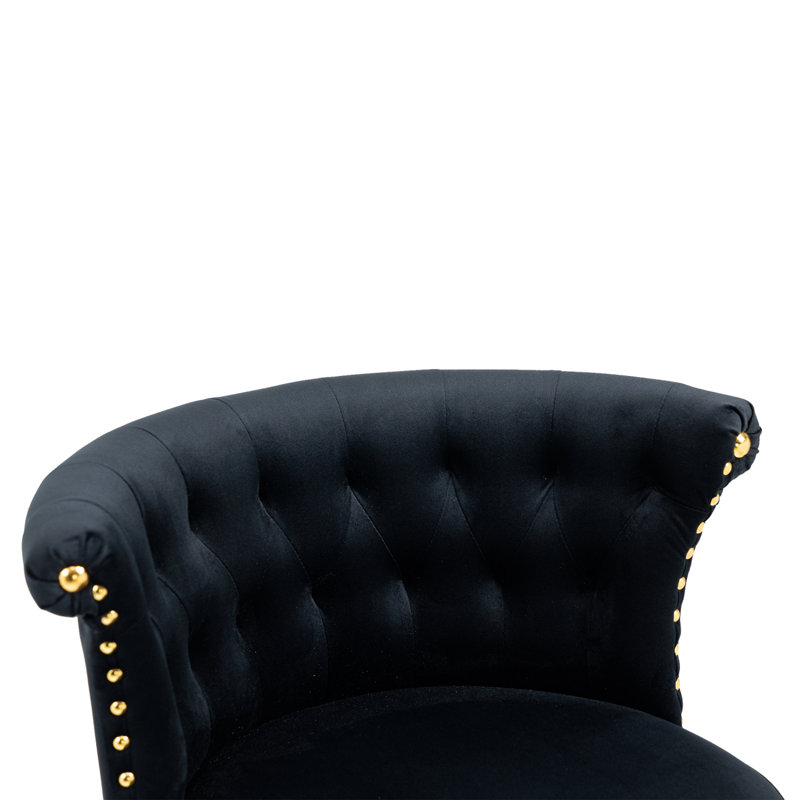 Swivel Bar Stools With Backrest And Footrest, 360-Degree Rotation And Ergonomic Design, Black