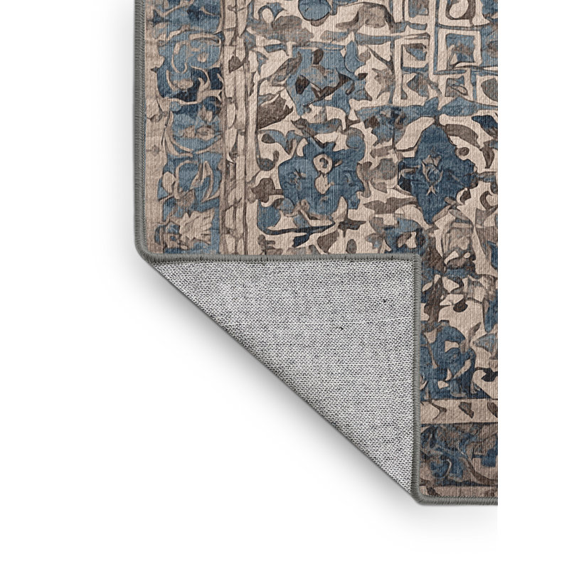 Machine Washable Gray Area Rug, Square 3'