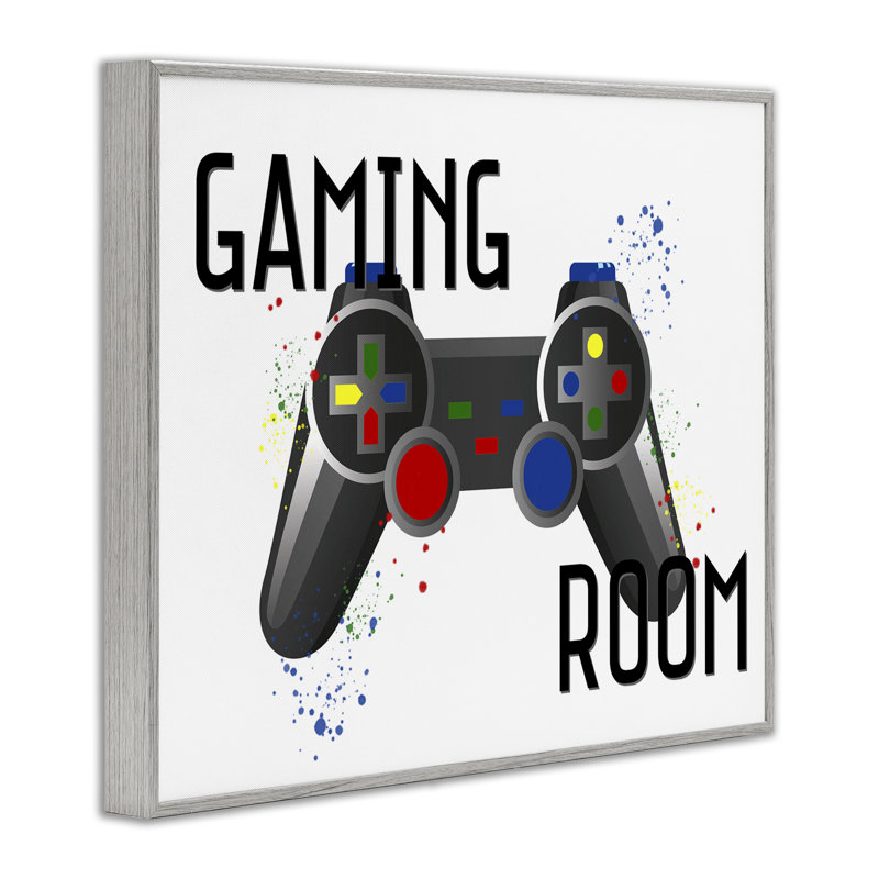 Giclée encadrée de contrôleur moderne de jeu vidéo, design par Kim Allen, H 11 po x l 14 po, Estampe numérique Farmhouse