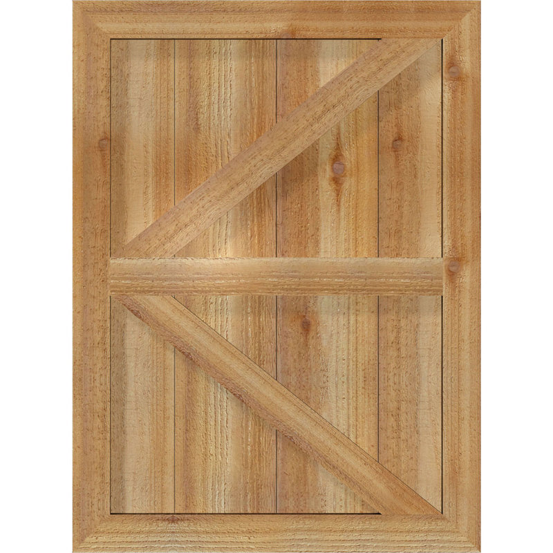 TimberCraft 5 3/8 "encadré avec panneaux n-lattes avec Z-Bar, cèdre rouge de l'Ouest, 32 1/4 po, 61 po