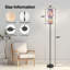  Lampe sur pied 68,5 "à branches florales rose, mauve, lotus, blanc, à intensité variable, avec abat-jour en lin, ampoule DEL incluse
