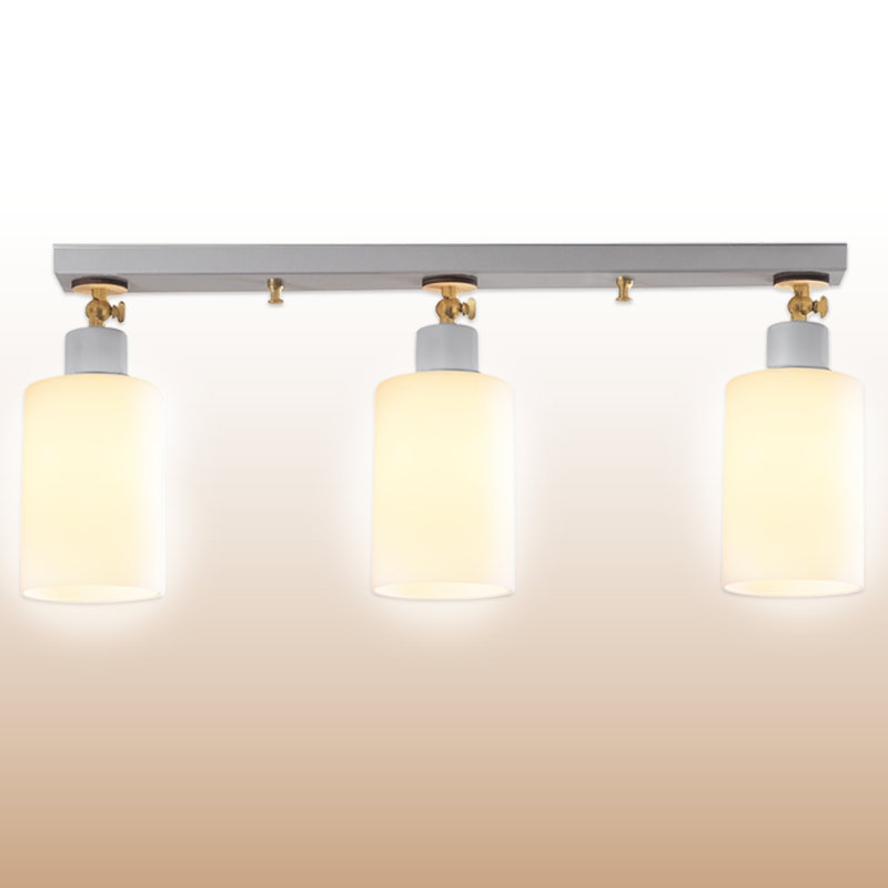 3 Lights Metal Body Glass Cap Semi Flush Mount
