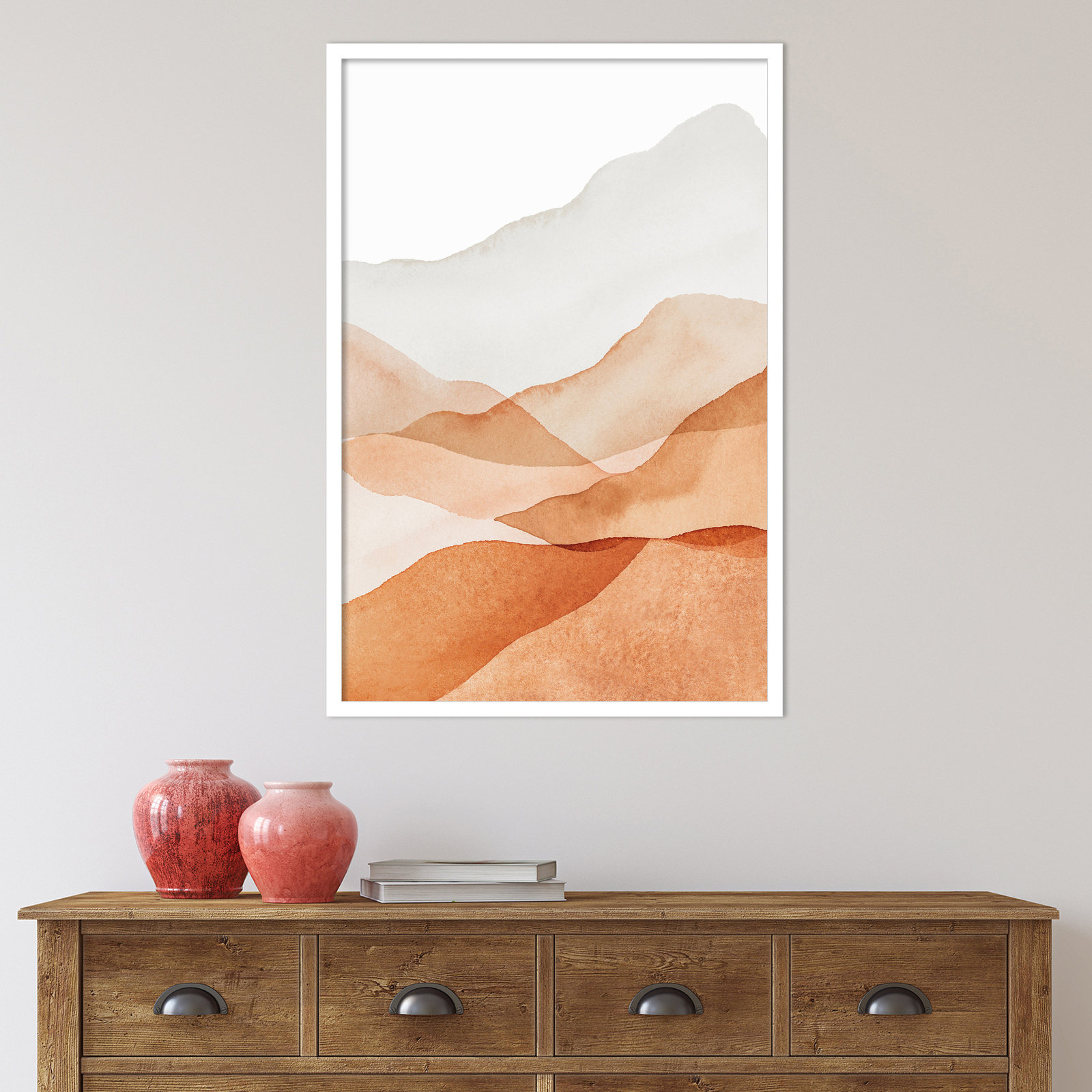 Mountain Range III by Amy Lighthall, White, 34.25" H x 23.25" W x 0.88" D