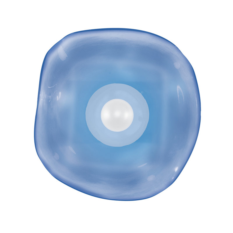 Embark LED Flush Mounted Sconce, Blue, White Lacquer