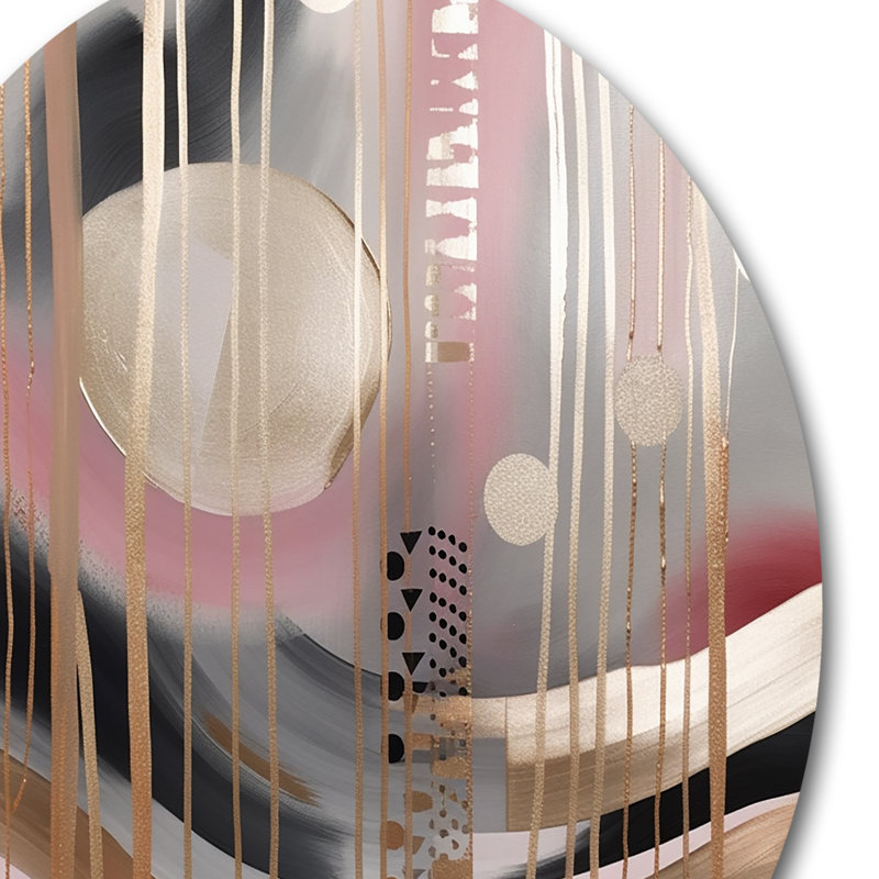 Cercle rose et or rose Chaos I, H 29 po x l 29 po x P 1 po