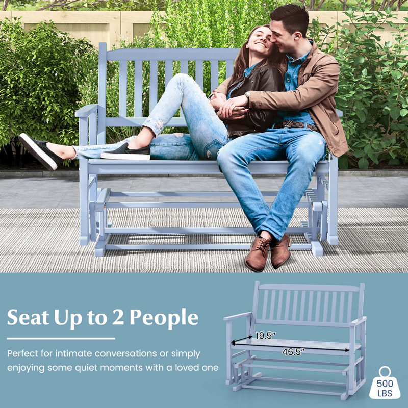 Banc de balançoire avec fauteuil à lattes et dossier courbé, Gris