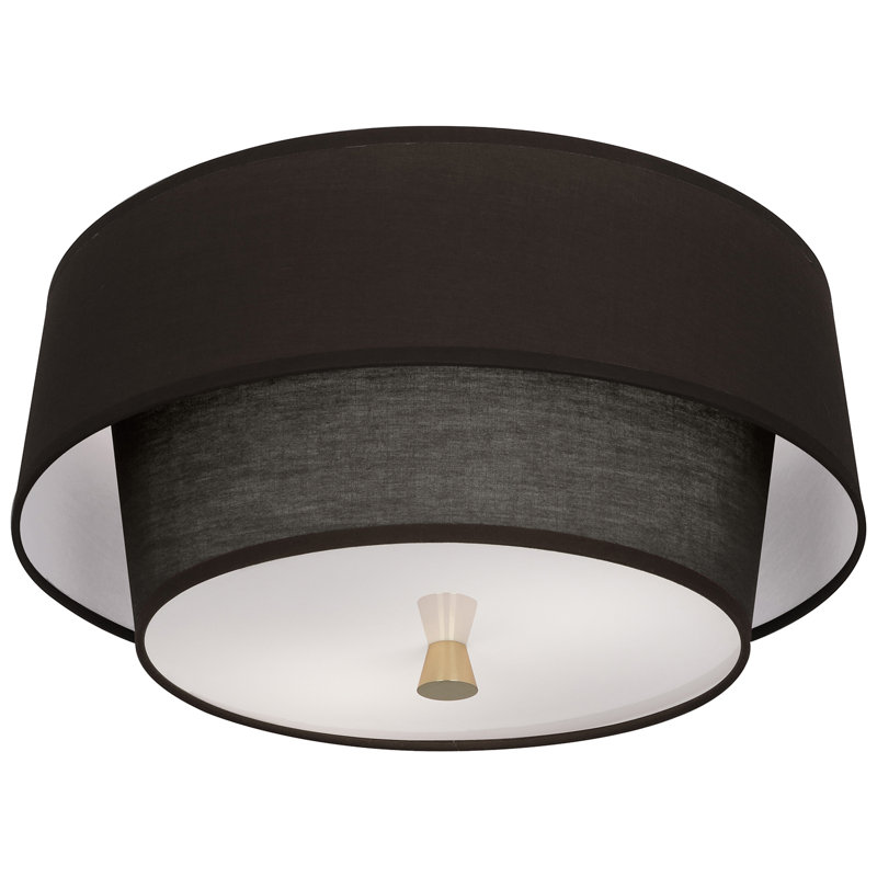 Decker 2 - Light 17" Flush Mount, Modern Brass, Raven Black