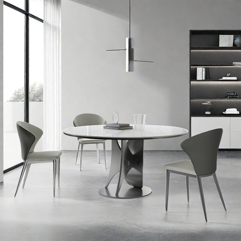 Table de salle à manger ronde Light Luxury, H 29,5 po x L 53,1 po x l 53,1 po