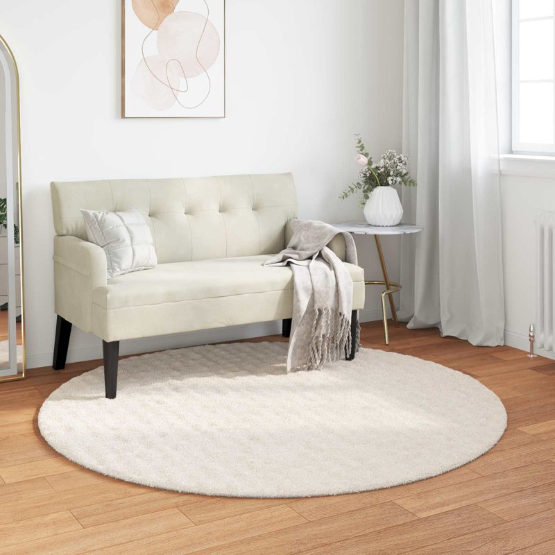 Modern Indoor Rug, Cream, Round 160 cm