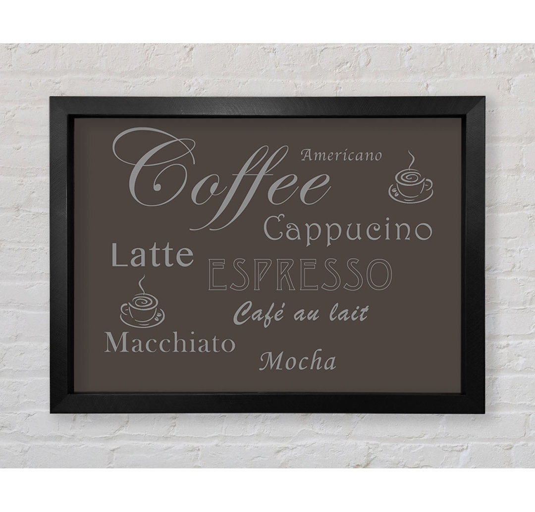 Gerahmtes Poster Kitchen Quote Coffee Delight Chocolate