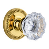 Grandeur Newport Rosette Passage with Fontainebleau Crystal Door Knob